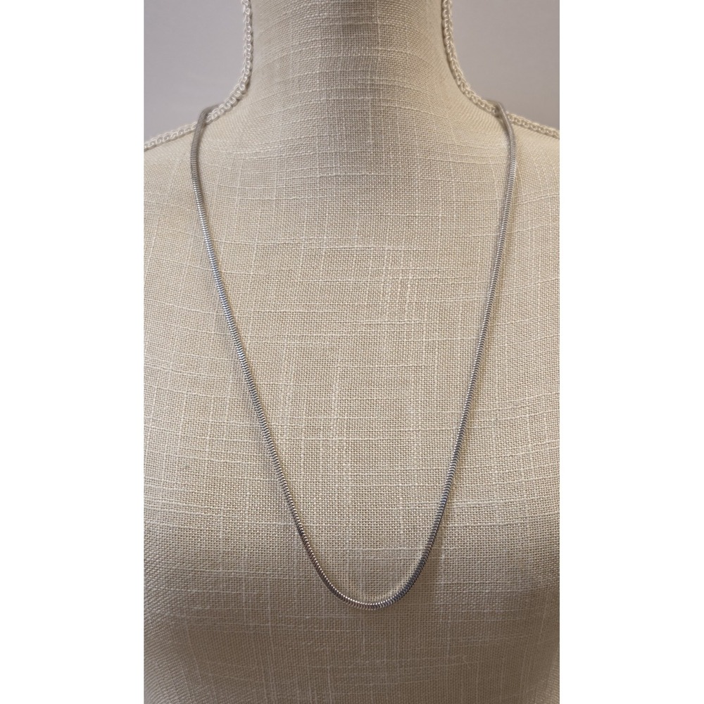 Vintage Milor 3.5mm Sterling Silver Square Snake Chain Necklace 30" Italy 925